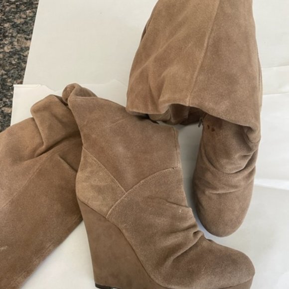 Steve Madden Knee high suede wedge boots - Picture 2 of 7